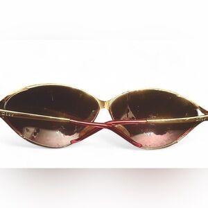 Vintage authentic Christian Dior pink tinted sunglasses gold rims